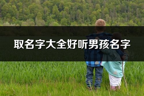 取名字大全好听男孩名字