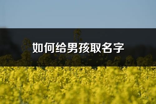 如何给男孩取名字