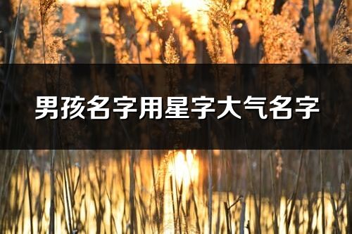 男孩名字用星字大气名字