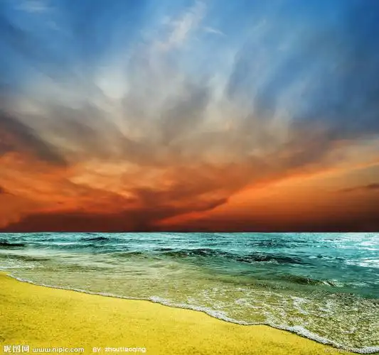 夏日海边沙滩设计图__自然风光_自然景观_设计图库_昵图网nipic.com