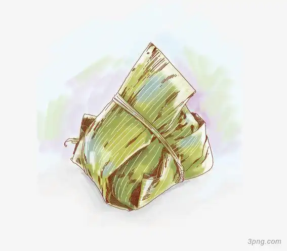 手绘粽子png素材透明免抠图片-动植人物