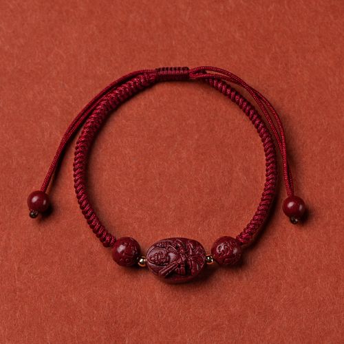 大善堂原矿朱砂手串男士本命年编织手绳十二生肖本命佛红绳手链女