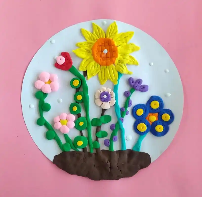 《花》3-7岁,彩泥 #超轻黏土手工作品 #儿童手工彩泥 #创意美术 #幼儿