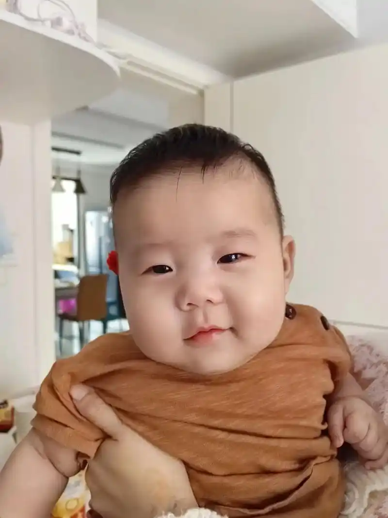 剃头前:幼儿园小孩哥 剃头后:三个月小婴儿  目前冬仔四个多月喽