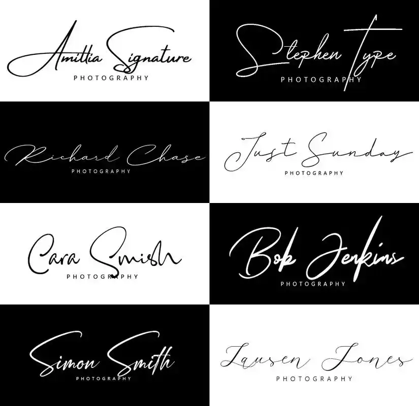 英文手写签名字体logo英文摄影水印定制