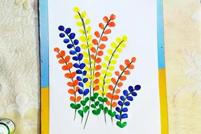 大班创意美术手指点画花简单小技巧步骤图解