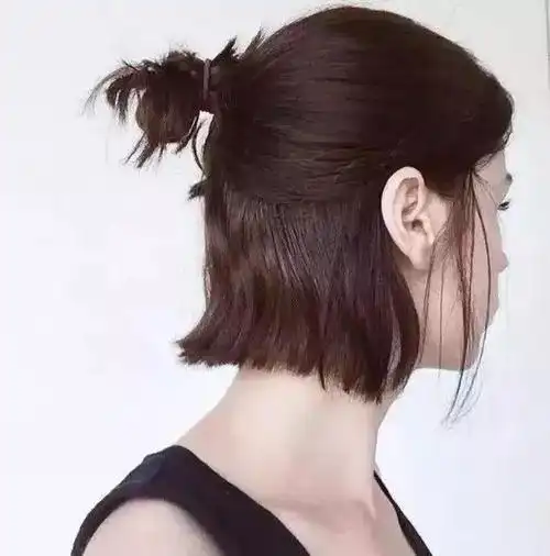 短发半丸子头怎么扎好看,丸子头图片,发型图片