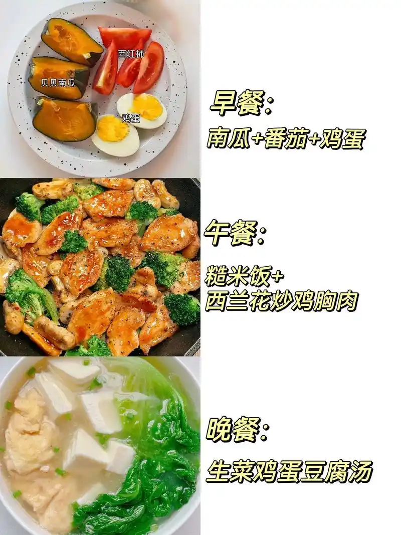 一日三餐减脂食谱!保姆级教程来了!早餐:蒸贝贝南瓜 西红柿  - 抖音
