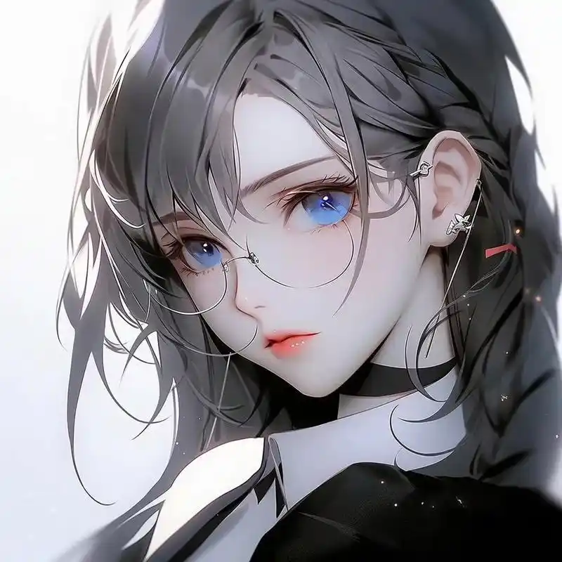 动漫头像和壁纸# 冷艳气质戴眼镜系列女生头像 676767#九月