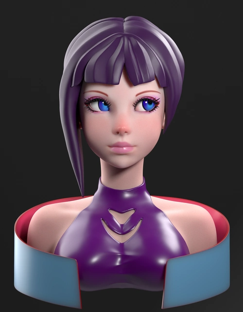 3d卡通小姐姐半身像_ts222236作品_角色/人物/生物_cg模型网