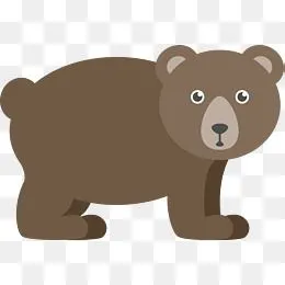 褐色卡通小熊装饰图案