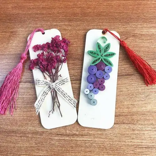 幼儿园手工制作木质书签材料包创意儿童作业流苏穗书签diy手工课