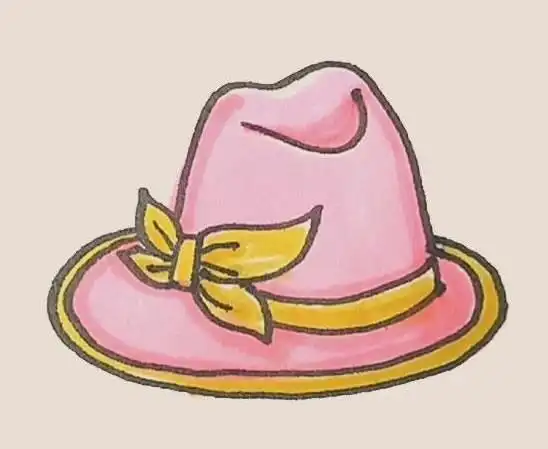 礼帽简笔画彩色画法步骤图解教程,图片,简笔画-学笔画