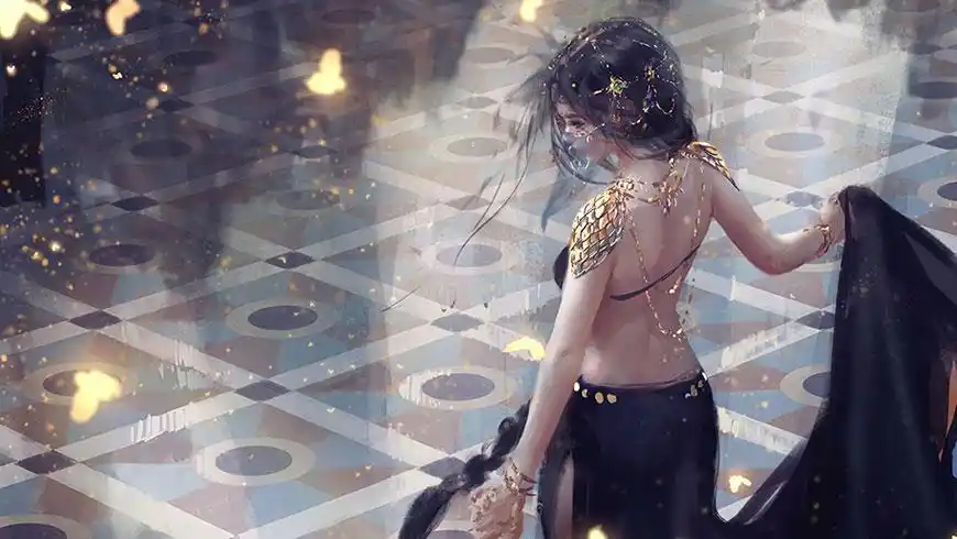 1920x1080鬼刀海琴烟冰公主漫画[游戏原画]冰公主海琴烟与雪花漫画