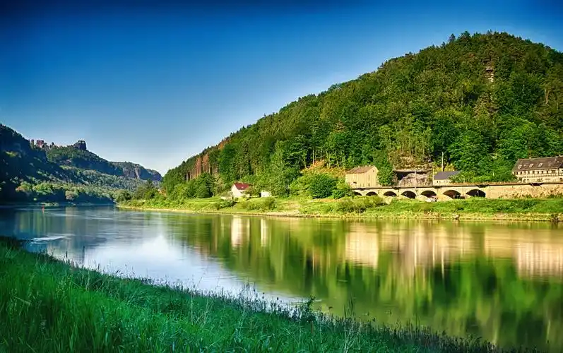 反射, 山, 湖, 自然, 水, 风景, 蓝天