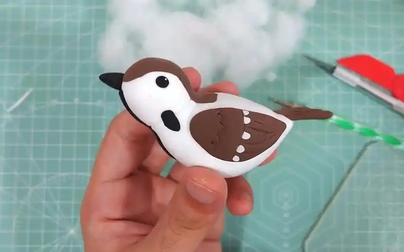 超轻黏土手工艺,捏一只小鸟做摆件