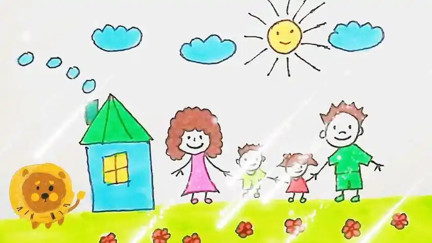 画法教孩子辨识不同人物特征幸福家庭简笔画 快乐的一幸福的一家人