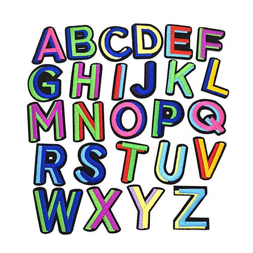 26个英文字母布贴刺绣衣服裤子书包背包diy贴花字母贴破洞补丁贴