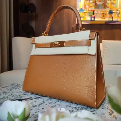 hermes 爱马仕kelly 28金棕色全新实拍现货