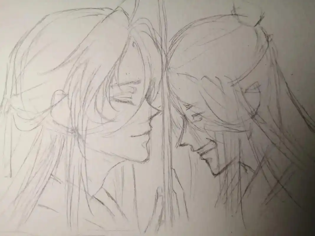 临摹 #手绘 #魔道祖师 #绘画过程 @抖音小助手 你们看 - 抖音