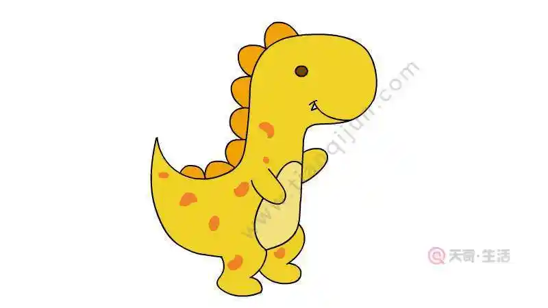 恐龙简笔画彩色小动物公主