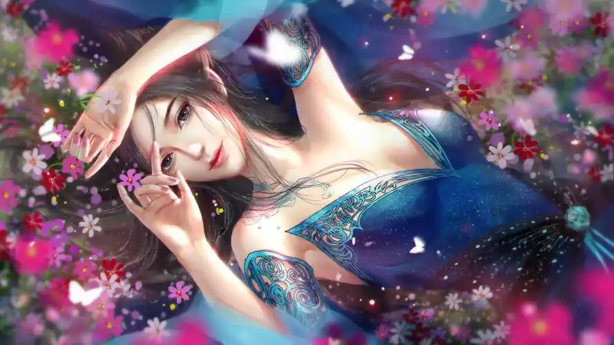 焰灵姬蓝色衣服图片 - 空间壁纸网