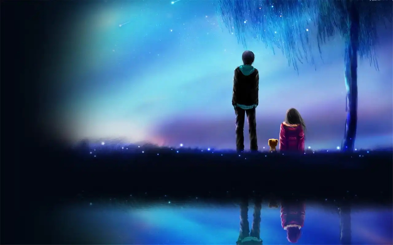 浪漫非主流情侣桌面壁纸高清大图预览1920x1200_卡通动漫下载_美桌网