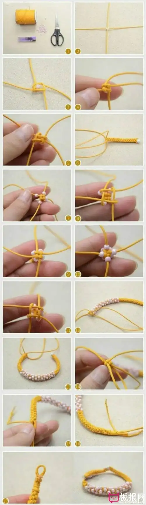 小清新串珠手链手串的编法图解教程