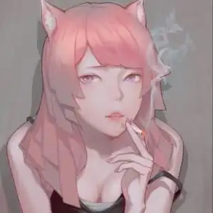 抽烟性感动漫女生头像图片