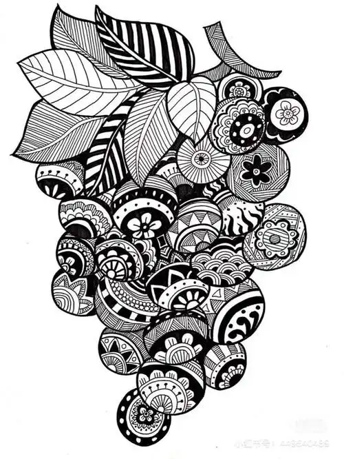太疯狂了,60张精美装饰线描,简单一招教孩子玩转"创意线描"课堂,效果
