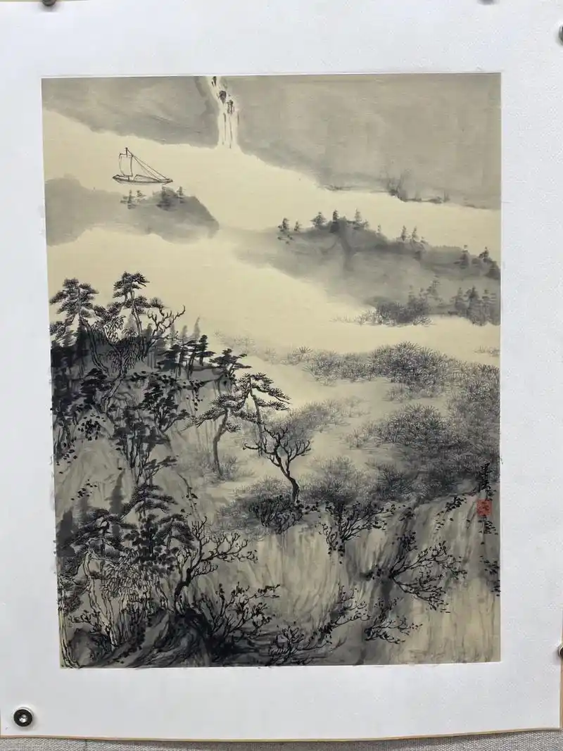 山水画 #书画收藏 #水墨写意 @热门 - 抖音