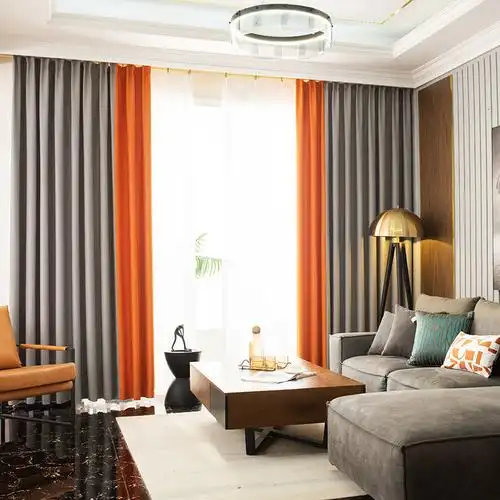 窗帘遮光卧室客厅挂钩2021新款定制拼色隔热定制窗帘