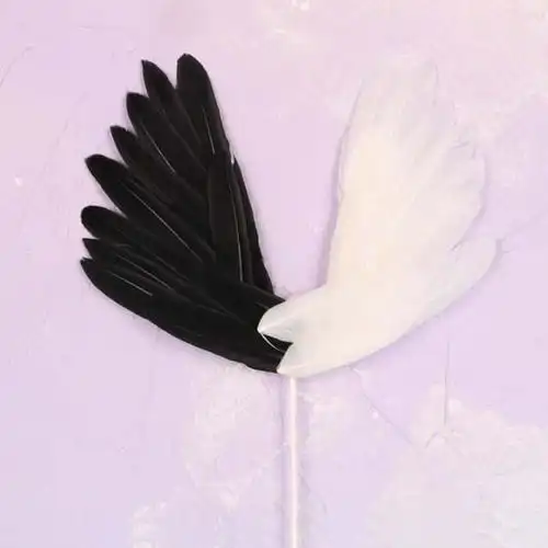 情人节梦幻大天使翅膀羽毛手工手工制制作蛋糕插牌节日装扮用品