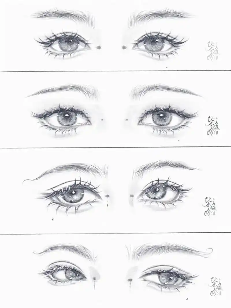 古风眼睛步骤分享2,今天认真画的#画眼睛 #procreat - 抖音