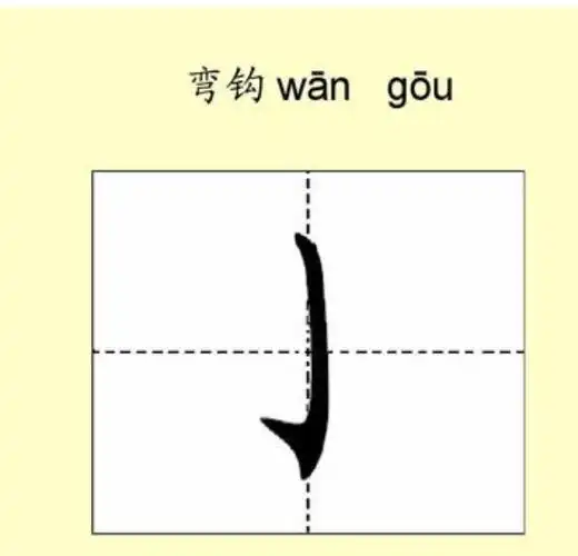 弯钩是汉子基本笔画八种一种,笔画通常是指组成汉字且不间断的各种