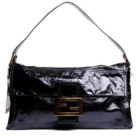 fendi(芬迪)黑色漆皮手拿包