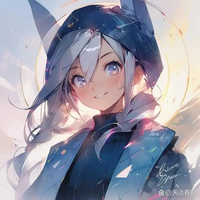 女生可爱卡通微信头像 长着兔子耳朵的可爱女生ai绘画太强大了