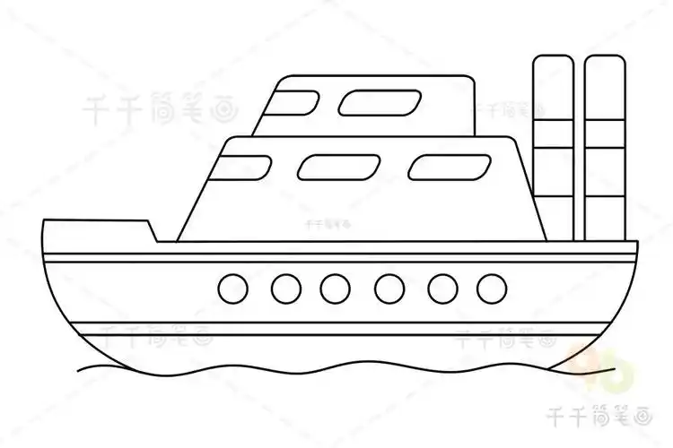 大客船简笔画怎么涂色
