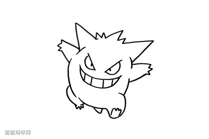 神奇宝贝耿鬼简笔画-图3