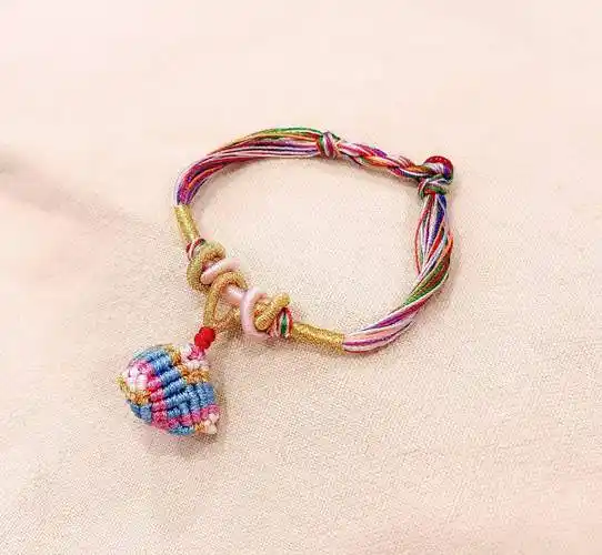 手工编织宝宝手绳儿童成人手链彩虹12cm多彩手链