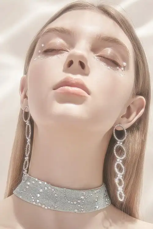 wardrobesbychen轻奢满钻长异形不规则耳环耳环