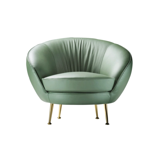 单人沙发皮质薄荷绿小清新