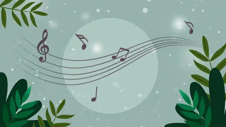 欢乐音符广告背景, 音乐, 音符, 植物