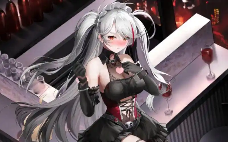 碧蓝航线 欧根亲王沉醉于夜l2d皮肤预览