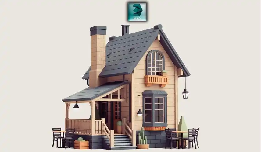 【3d max场景建模】卡通温馨小屋场景建模制作,零基础新手学习制作