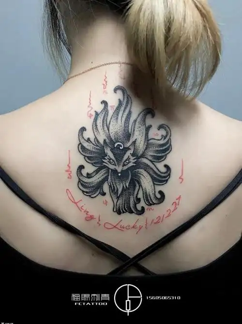 九尾狐_纹身图案手稿图片_洪佳福的纹身作品集