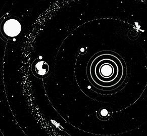 行星 黑色 白色 圆圈