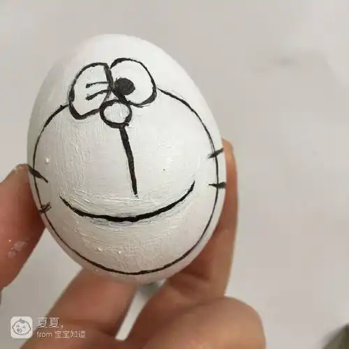 彩绘鸡蛋壳多啦a梦