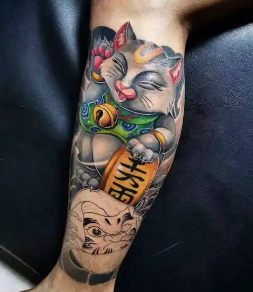 提升财运的纹身 那当然是招财猫图案啦!(9/38)-纹身图片网