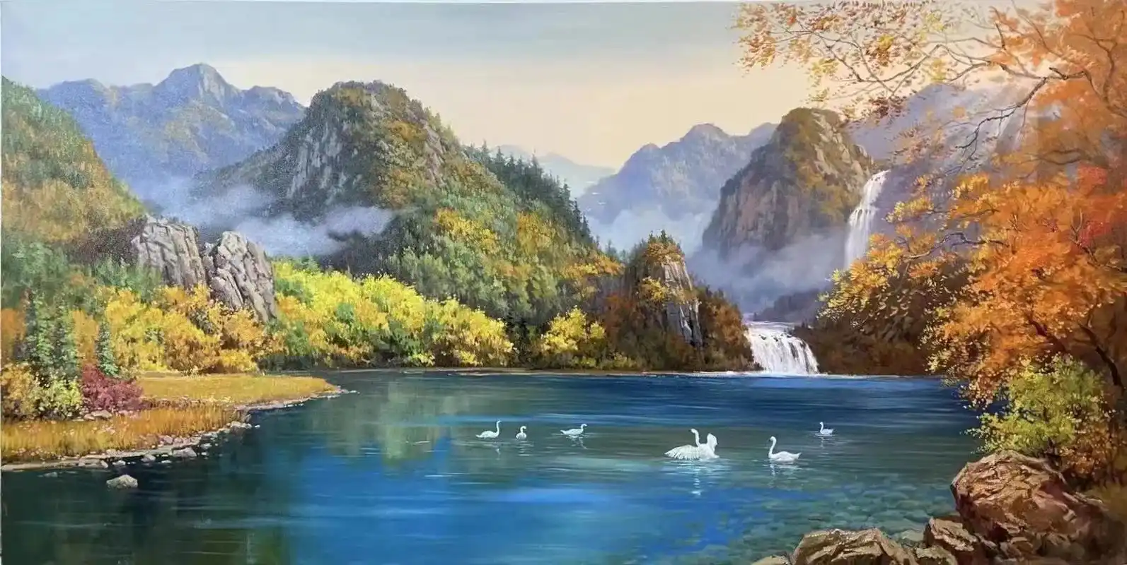 油画山水风景画聚宝盆诗与远方100200